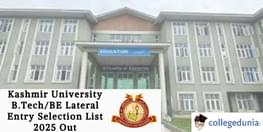 Kashmir University BTech and BE Lateral Entry Selection List 2025 Out